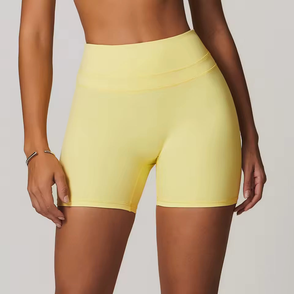 Trendy Knitted Quick-Dry Soften High Waisted Gym Shorts Mssza