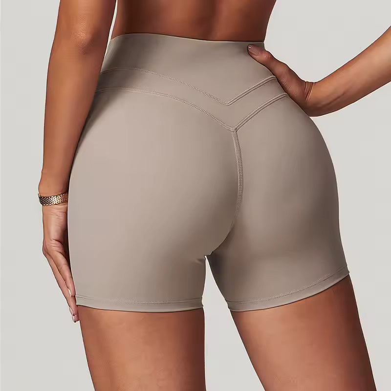 Trendy Knitted Quick-Dry Soften High Waisted Gym Shorts Mssza