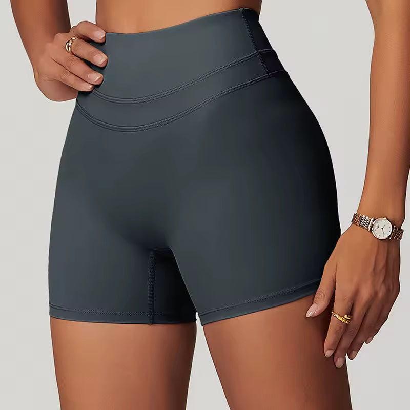 Trendy Knitted Quick-Dry Soften High Waisted Gym Shorts Mssza