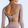 Trendy Knitted Seamless No Pocket Long Sleeves Crop Top Mssza