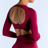 Trendy Knitted Seamless No Pocket Long Sleeves Crop Top Mssza