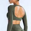 Trendy Knitted Seamless No Pocket Long Sleeves Crop Top Mssza