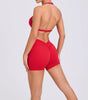 Trendy Knitted Spandex High Waist Hip-lifting Shorts Seamless Yoga Suits Mssza