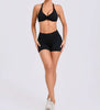 Trendy Knitted Spandex High Waist Hip-lifting Shorts Seamless Yoga Suits Mssza