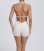Trendy Knitted Spandex High Waist Hip-lifting Shorts Seamless Yoga Suits Mssza