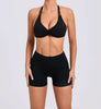 Trendy Knitted Spandex High Waist Hip-lifting Shorts Seamless Yoga Suits Mssza
