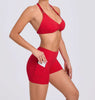 Trendy Knitted Spandex High Waist Hip-lifting Shorts Seamless Yoga Suits Mssza