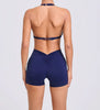 Trendy Knitted Spandex High Waist Hip-lifting Shorts Seamless Yoga Suits Mssza