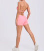 Trendy Knitted Spandex High Waist Hip-lifting Shorts Seamless Yoga Suits Mssza