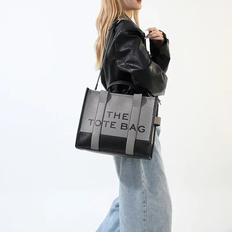 Trendy Leather Letters Designer Shoulder Messenger Tote Handbags Mssza
