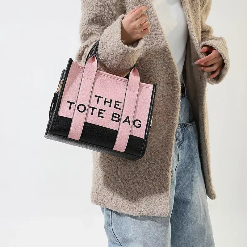 Trendy Leather Letters Designer Shoulder Messenger Tote Handbags Mssza