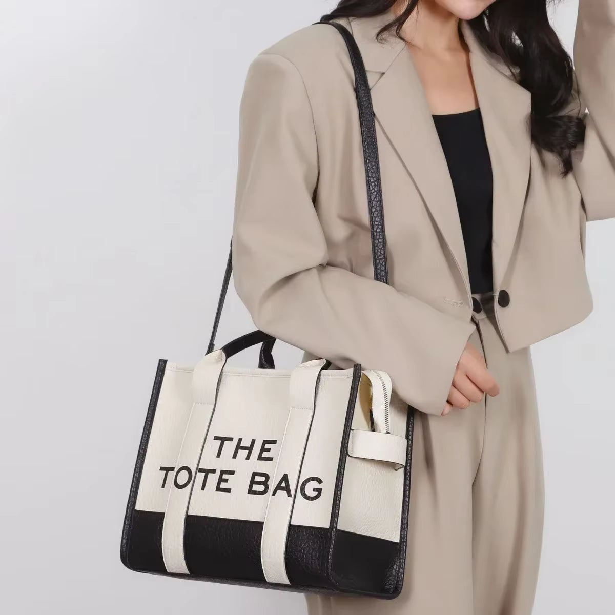 Trendy Leather Letters Designer Shoulder Messenger Tote Handbags Mssza