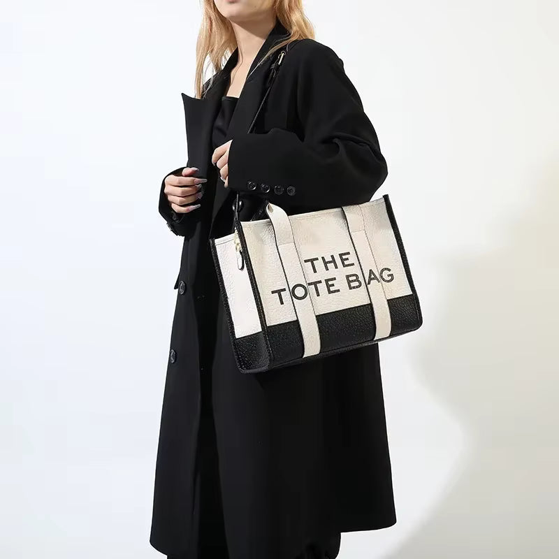 Trendy Leather Letters Designer Shoulder Messenger Tote Handbags Mssza