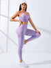 Trendy Leggings And Thin Shoulder Strap Stretch Sports Bra 2 Piece Set Yoga Set Mssza