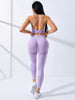 Trendy Leggings And Thin Shoulder Strap Stretch Sports Bra 2 Piece Set Yoga Set Mssza
