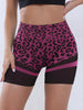 Trendy Leopard Seamless Fitness Yoga High Waisted Sports Shorts Mssza