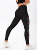 Trendy Gradient Letter Printed Tight Elastic Ankle-Length Yoga Pants Mssza