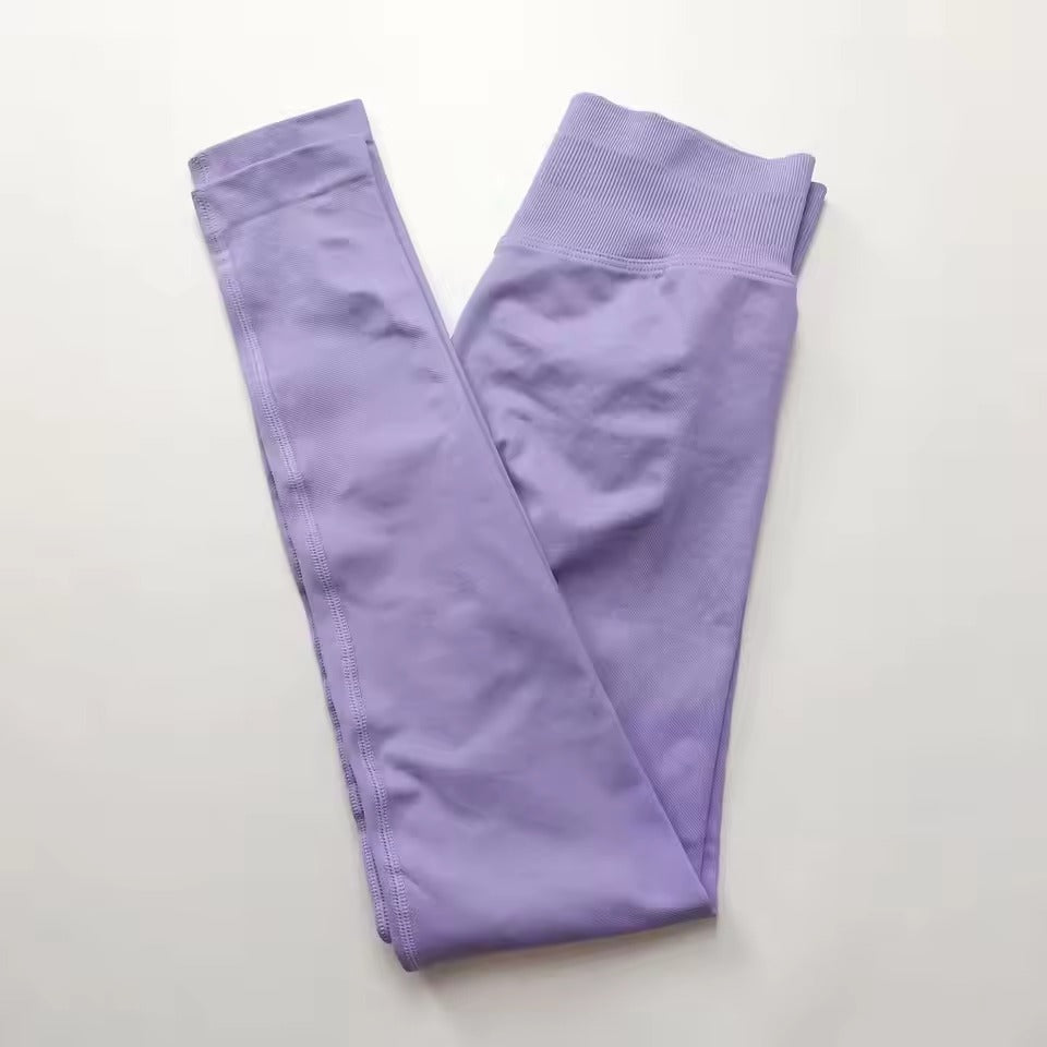 Trendy Low Ribbed Band Sports Yoga Impact Tights Leggings Mssza