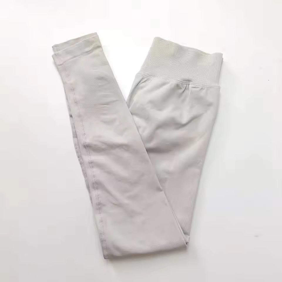 Trendy Low Ribbed Band Sports Yoga Impact Tights Leggings Mssza