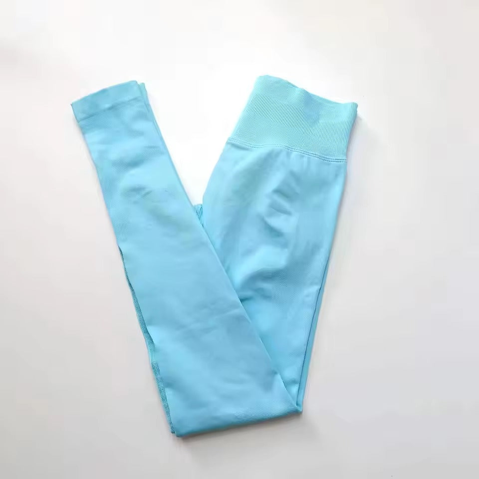 Trendy Low Ribbed Band Sports Yoga Impact Tights Leggings Mssza