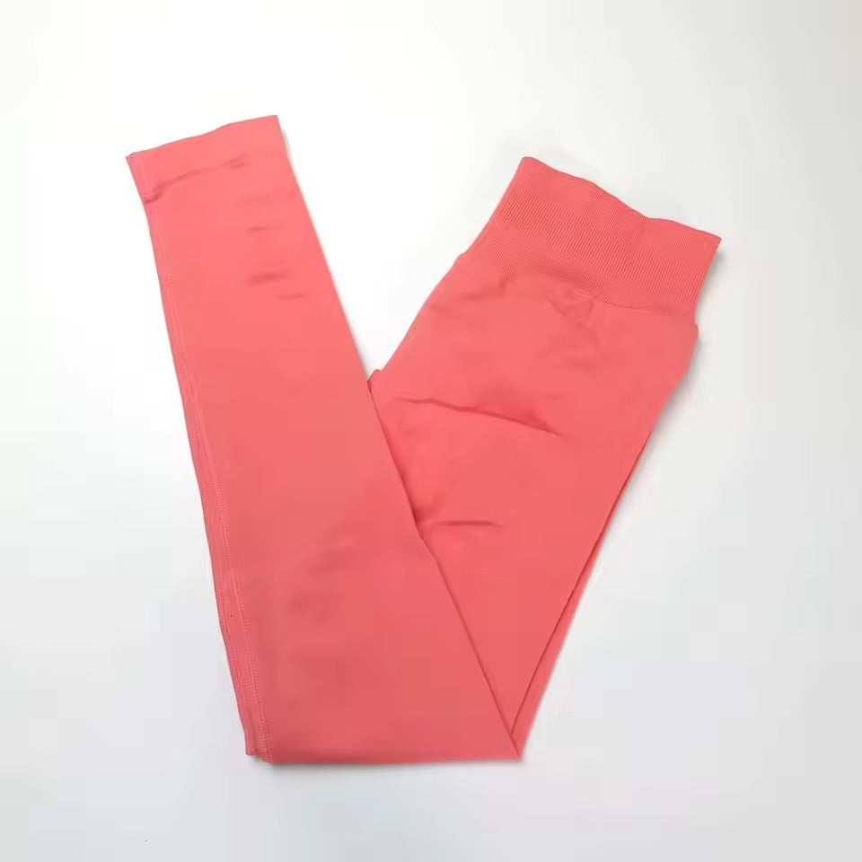 Trendy Low Ribbed Band Sports Yoga Impact Tights Leggings Mssza