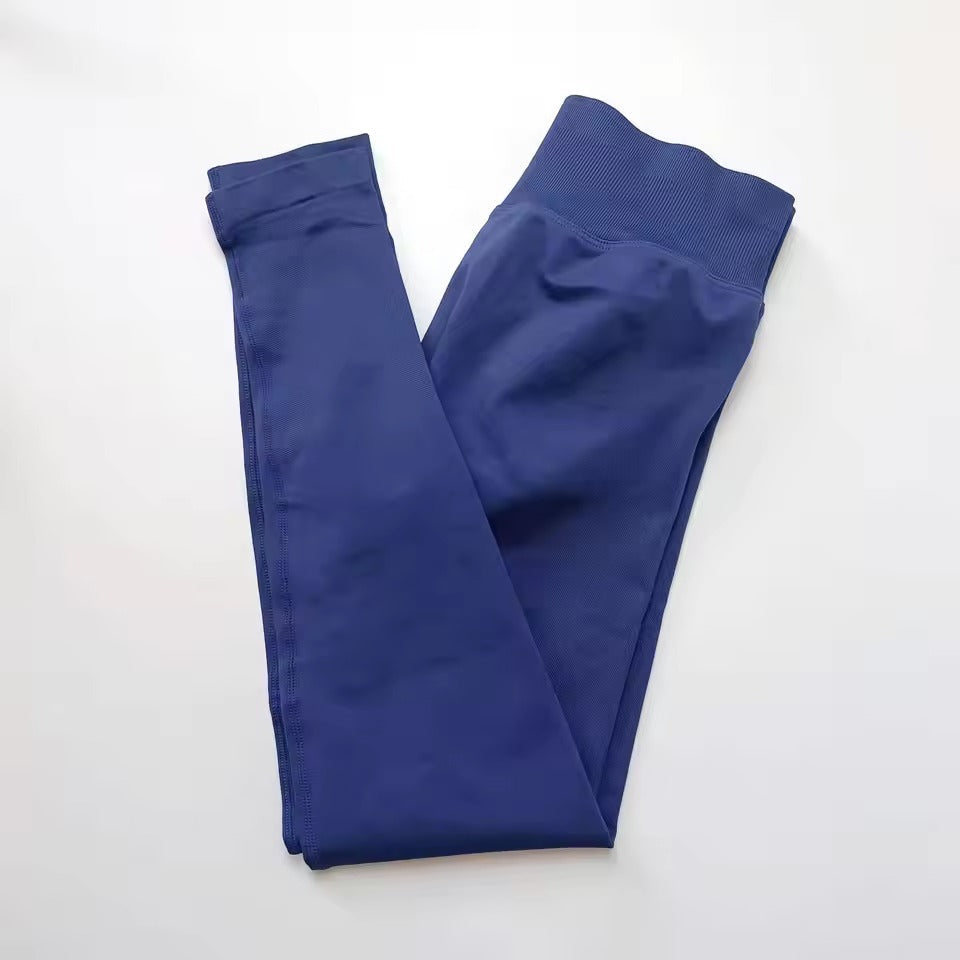 Trendy Low Ribbed Band Sports Yoga Impact Tights Leggings Mssza