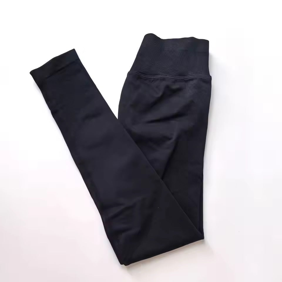 Trendy Low Ribbed Band Sports Yoga Impact Tights Leggings Mssza