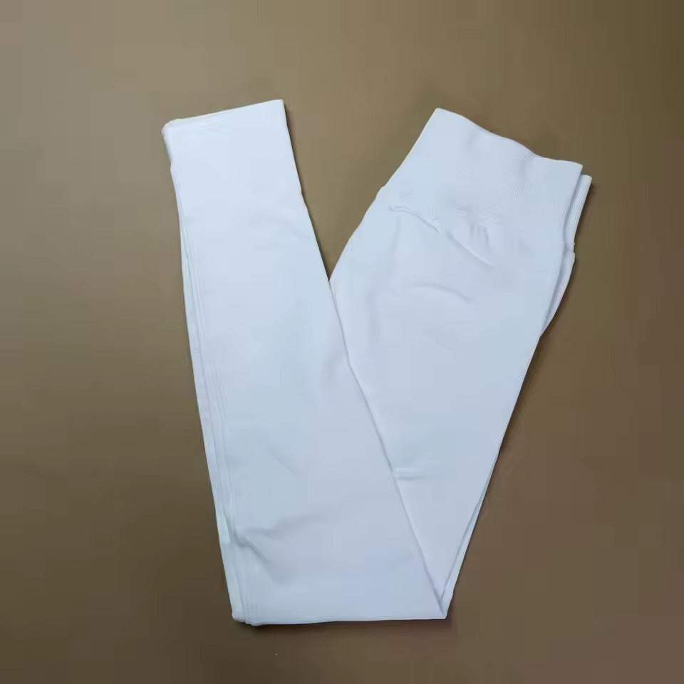 Trendy Low Ribbed Band Sports Yoga Impact Tights Leggings Mssza