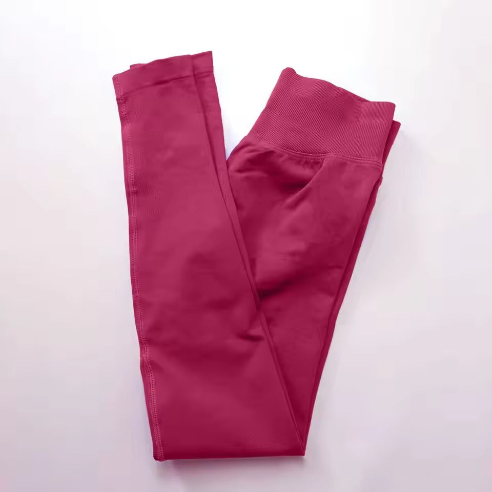 Trendy Low Ribbed Band Sports Yoga Impact Tights Leggings Mssza
