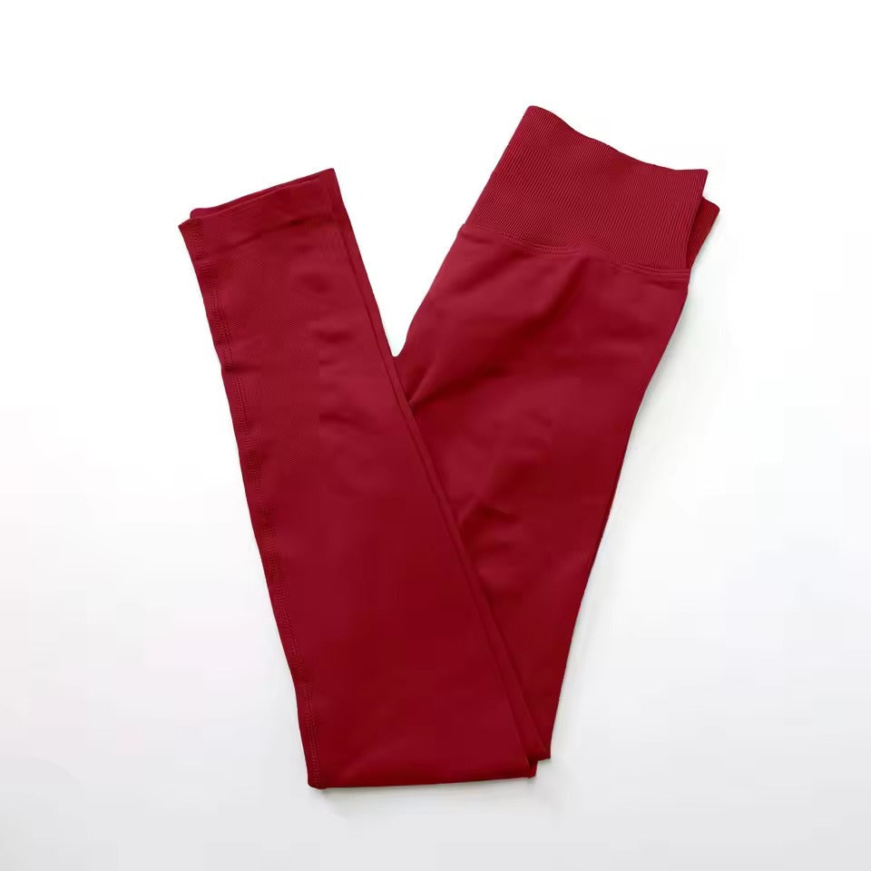 Trendy Low Ribbed Band Sports Yoga Impact Tights Leggings Mssza