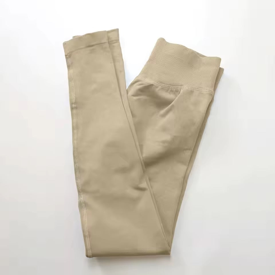 Trendy Low Ribbed Band Sports Yoga Impact Tights Leggings Mssza