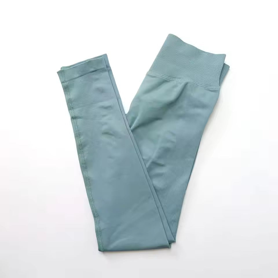 Trendy Low Ribbed Band Sports Yoga Impact Tights Leggings Mssza