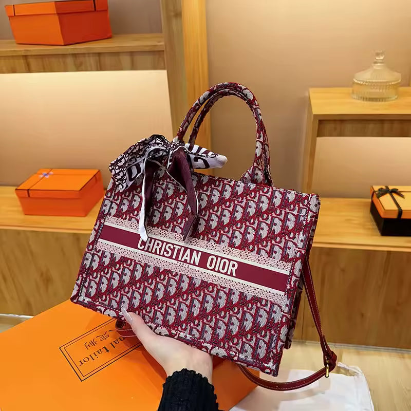 Trendy Luxury Large Capacity Classic Printed Canvas Tote Bag Mssza