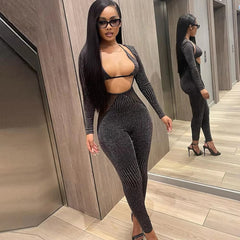 Trendy Mesh Patchwork Overalls for Cut Out Skinny Jumpsuit With Underwear Bra Mssza
