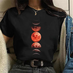 Trendy Moon Space Printed T-Shirt â€?Female Summer Essential Mssza