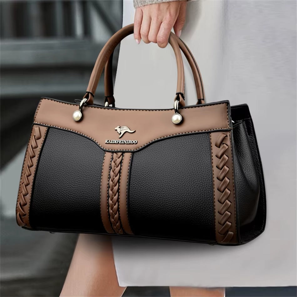 Trendy Multi Layered High Quality Soft Leather Messenger Shoulder Crossbody Bag Mssza