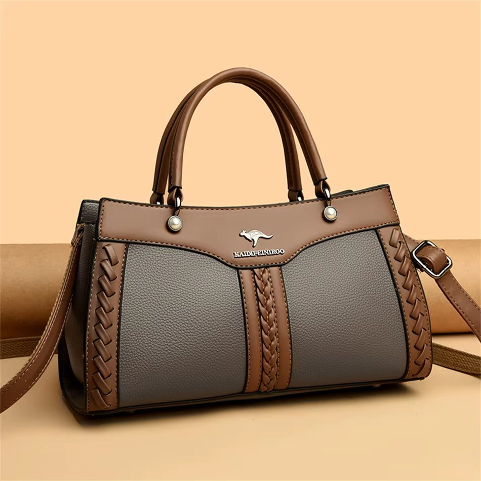 Trendy Multi Layered High Quality Soft Leather Messenger Shoulder Crossbody Bag Mssza
