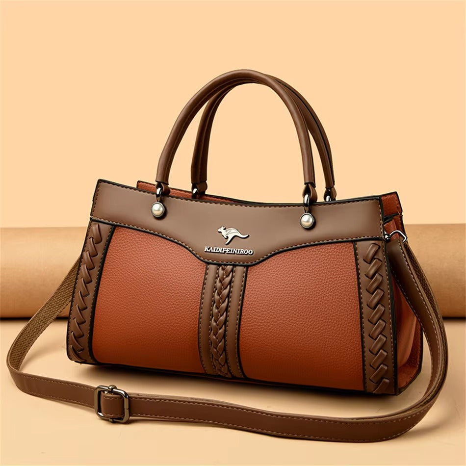 Trendy Multi Layered High Quality Soft Leather Messenger Shoulder Crossbody Bag Mssza