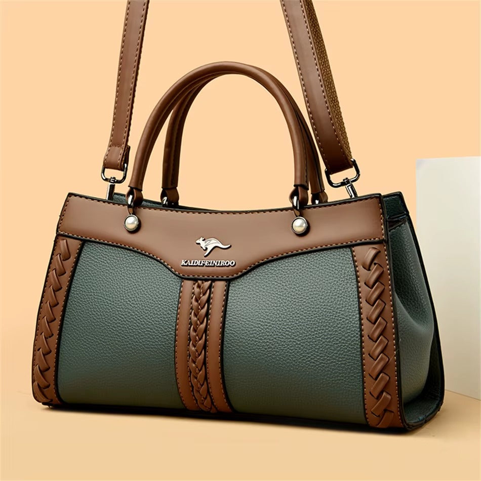 Trendy Multi Layered High Quality Soft Leather Messenger Shoulder Crossbody Bag Mssza