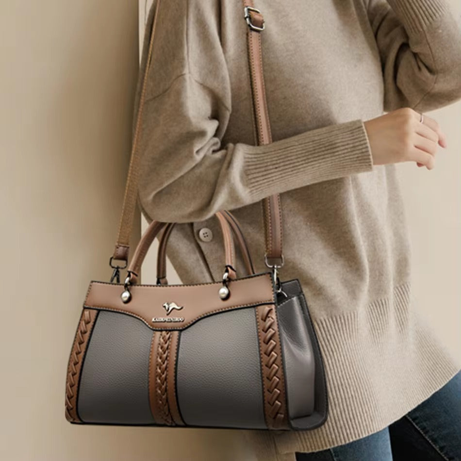 Trendy Multi Layered High Quality Soft Leather Messenger Shoulder Crossbody Bag Mssza