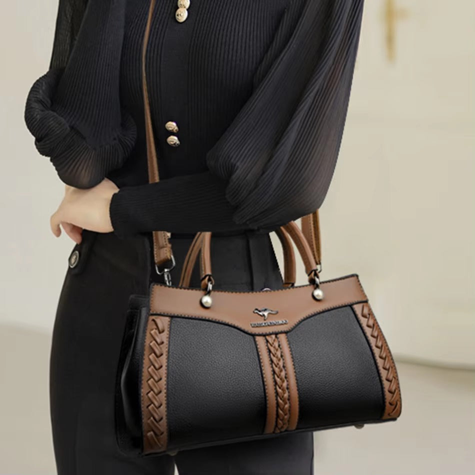 Trendy Multi Layered High Quality Soft Leather Messenger Shoulder Crossbody Bag Mssza
