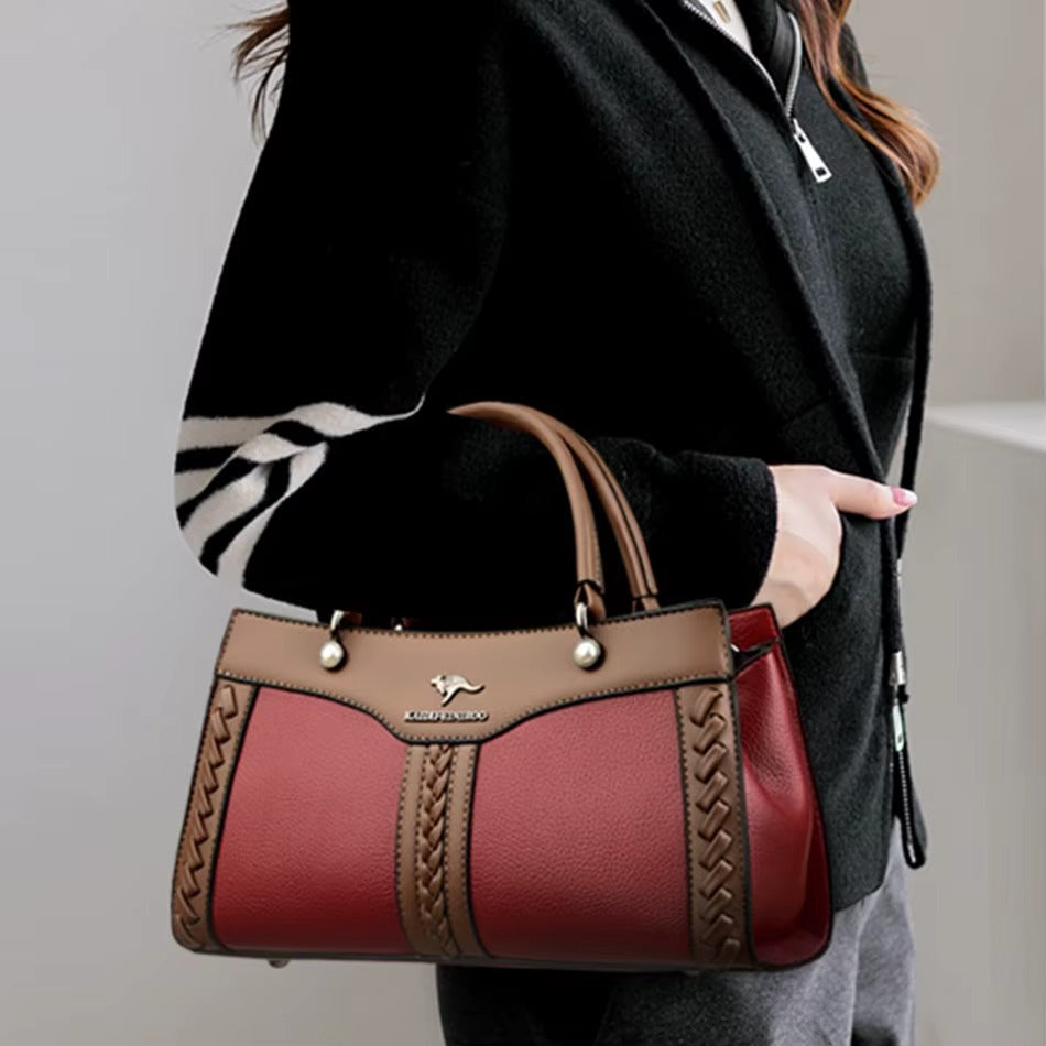 Trendy Multi Layered High Quality Soft Leather Messenger Shoulder Crossbody Bag Mssza