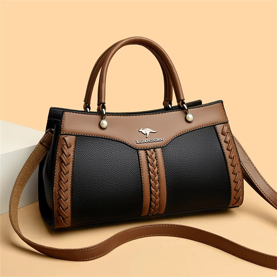 Trendy Multi Layered High Quality Soft Leather Messenger Shoulder Crossbody Bag Mssza