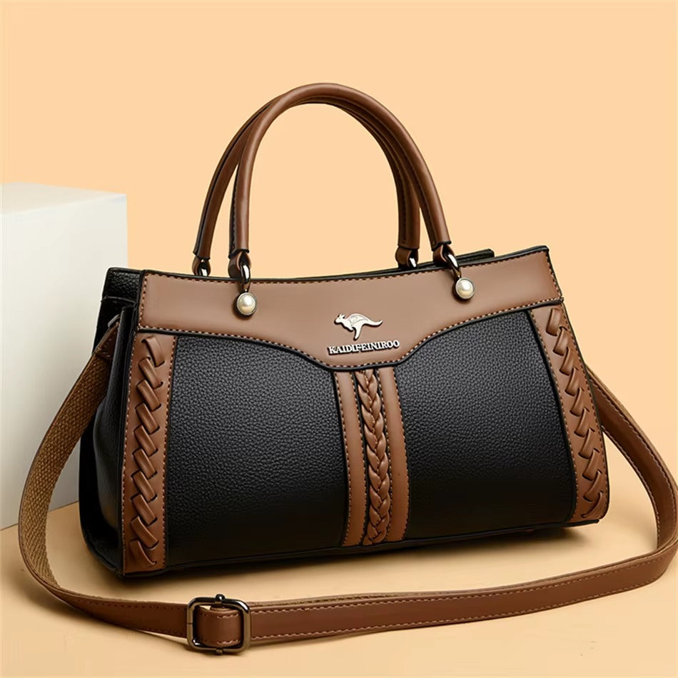 Trendy Multi Layered High Quality Soft Leather Messenger Shoulder Crossbody Bag Mssza
