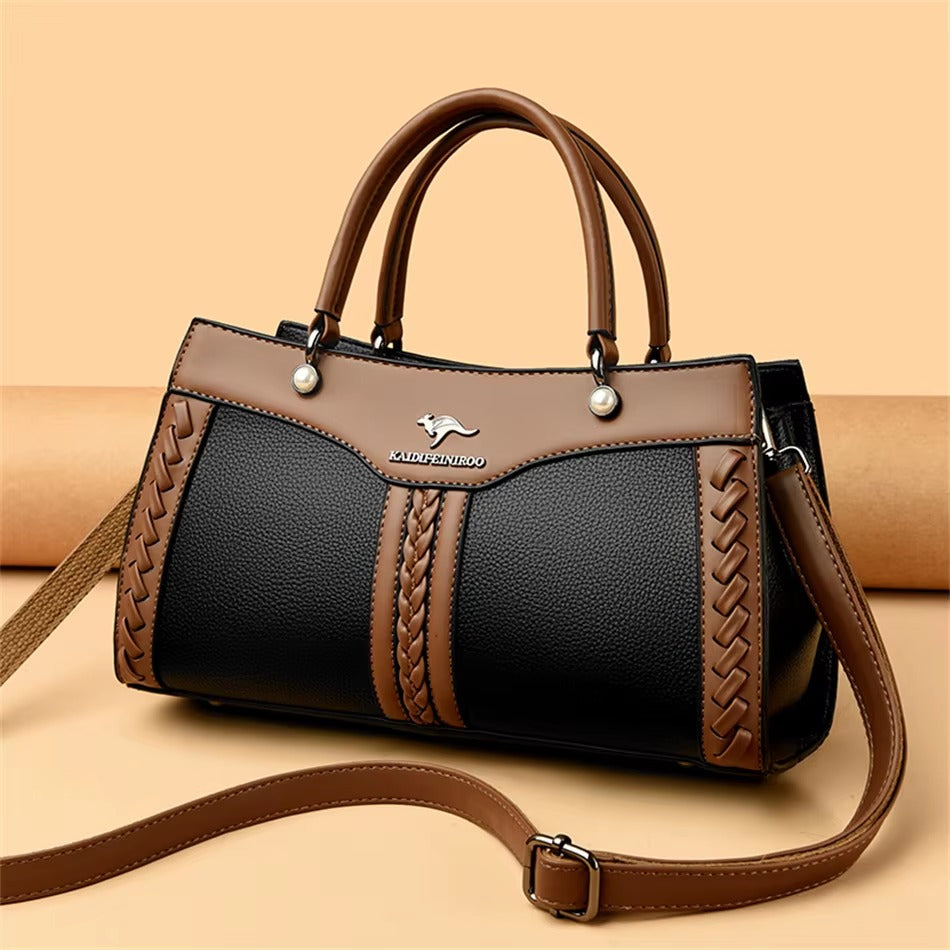 Trendy Multi Layered High Quality Soft Leather Messenger Shoulder Crossbody Bag Mssza