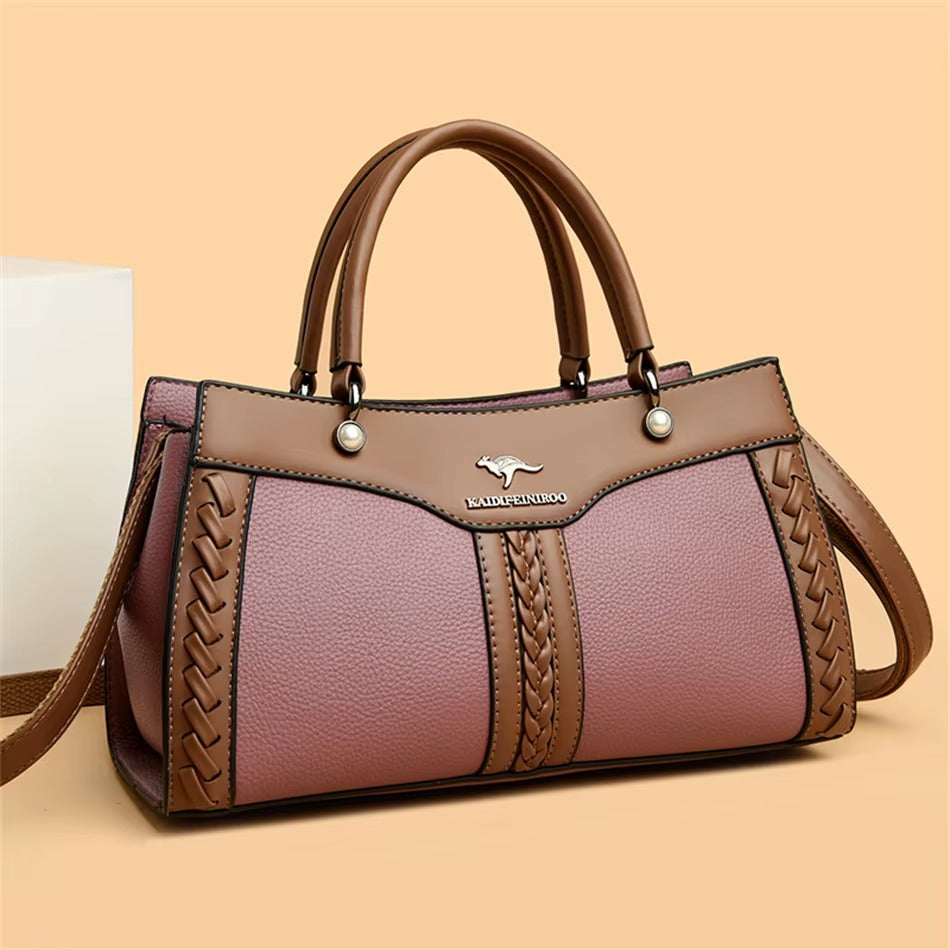 Trendy Multi Layered High Quality Soft Leather Messenger Shoulder Crossbody Bag Mssza