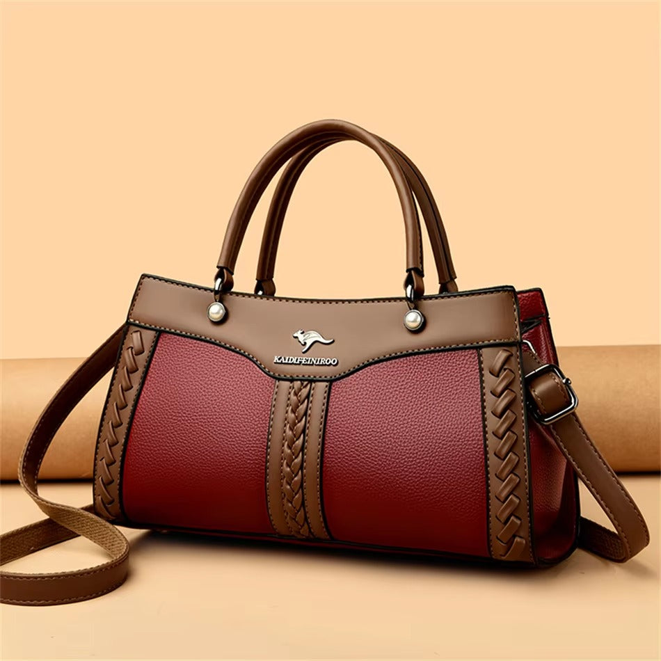Trendy Multi Layered High Quality Soft Leather Messenger Shoulder Crossbody Bag Mssza