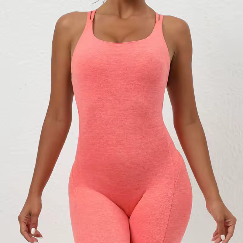 Trendy No Pocket Breathable Sleeveless Quick Dry Workout Jumpsuit Mssza
