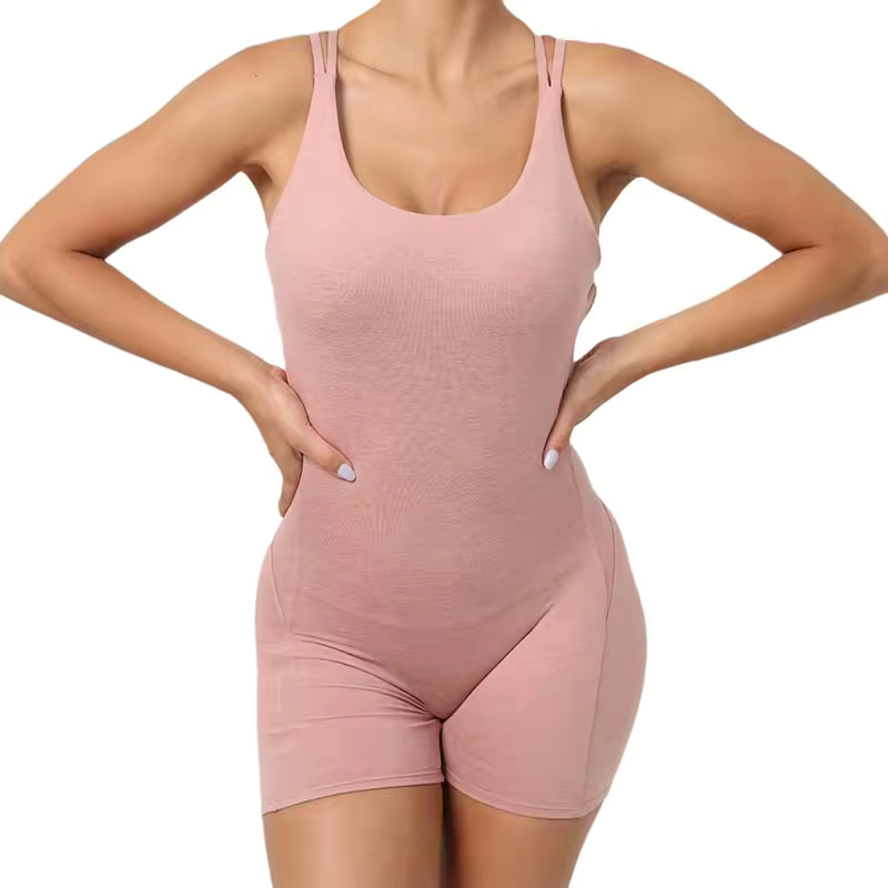 Trendy No Pocket Breathable Sleeveless Quick Dry Workout Jumpsuit Mssza