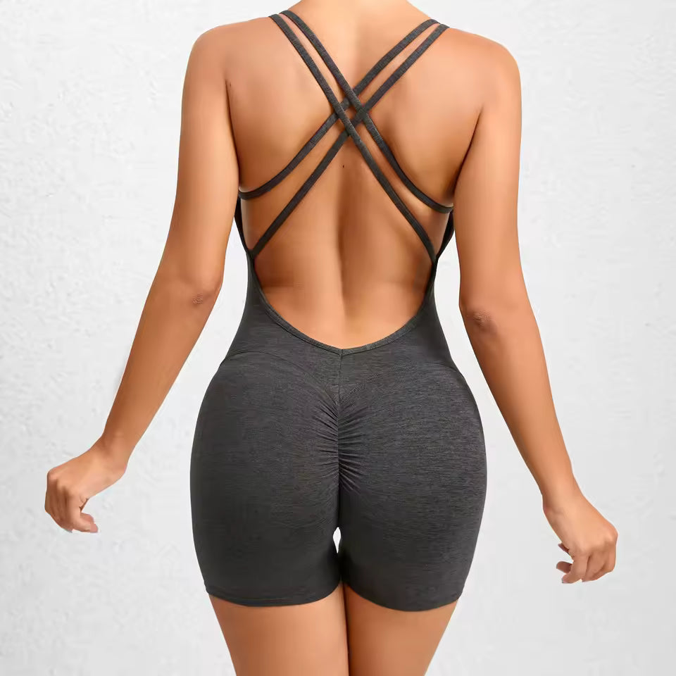 Trendy No Pocket Breathable Sleeveless Quick Dry Workout Jumpsuit Mssza